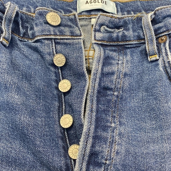 AGOLDE Nico High-Rise Skinny Jeans Size 26 Distressed At Ankles - Picture 14 of 16
